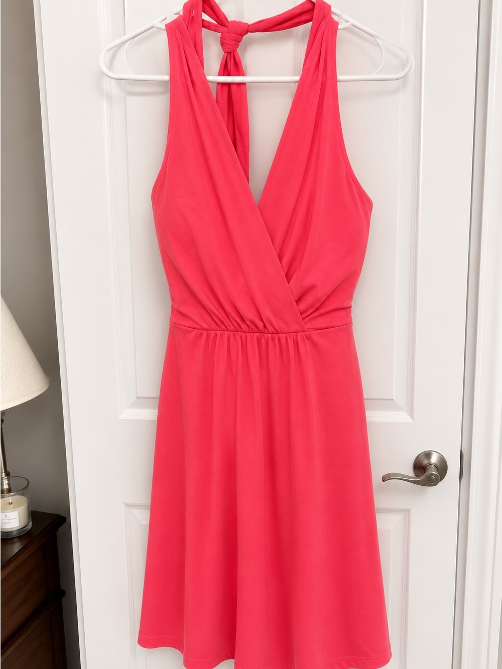 Athleta Pink/Fuchsia Tall Halter Wrap Dress with Tie Back - Medium Tall